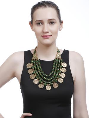 green metal other necklace - 16053530 - Standard Image - 3