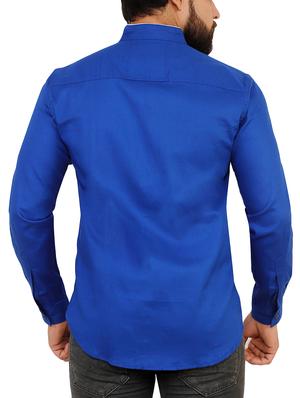 blue solid casual shirt - 16054124 - Standard Image - 3