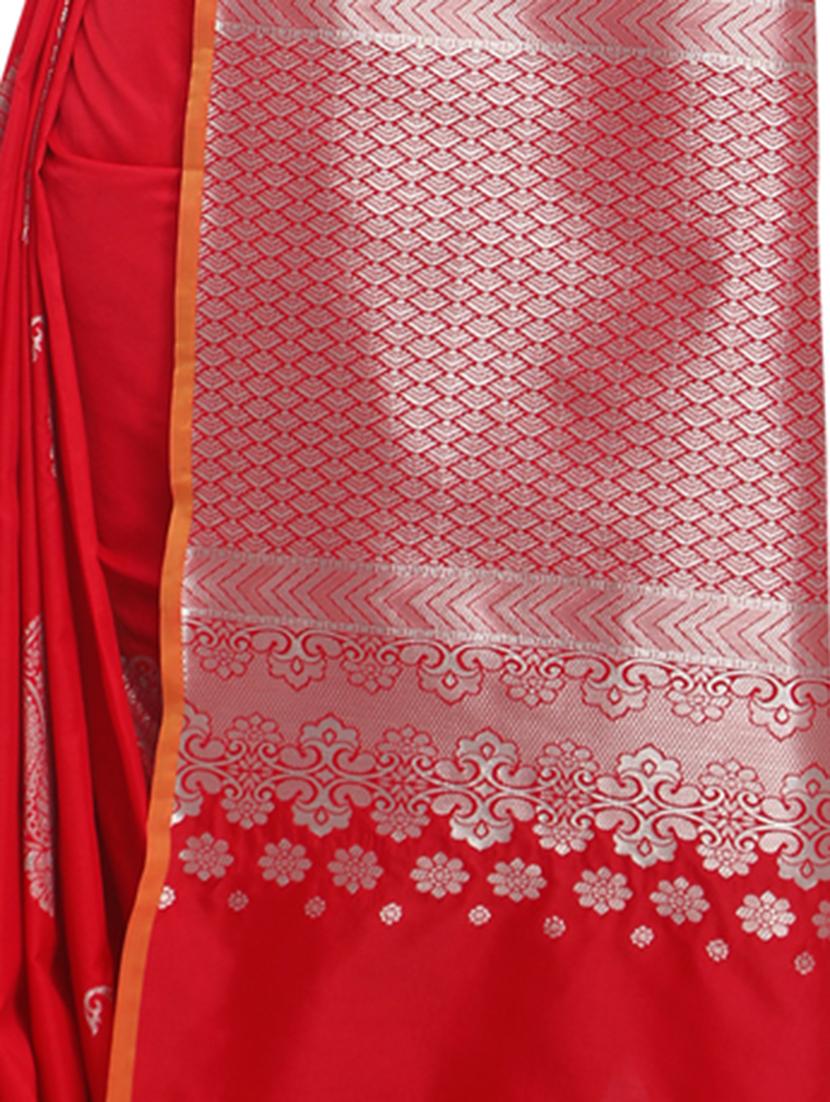 paisley zari motif banarasi saree with blouse - 16054756 - Zoom Image - 3