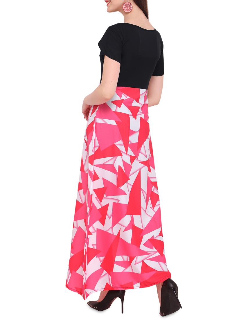 overlap sleeved geometric maxi dress - 16057053 - Zoom Image - 3