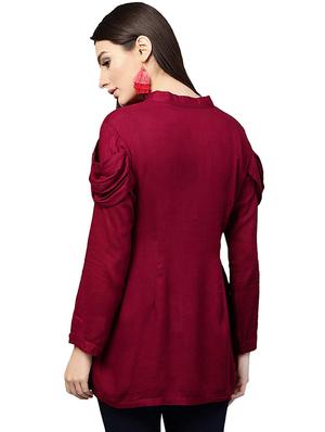 Embroidered solid kurti - 16057992 - Standard Image - 3