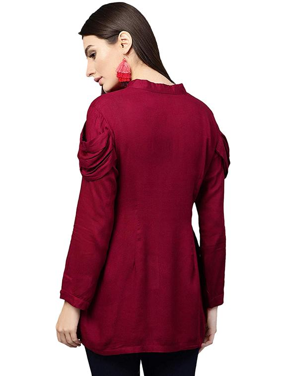 Embroidered solid kurti - 16057992 - Zoom Image - 3