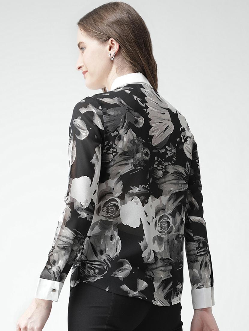 color block floral shirt - 16058367 - Zoom Image - 3
