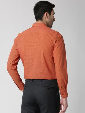 orange solid formal shirt - 16058739 - Standard Image - 3