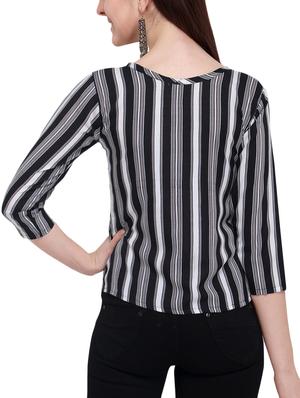 boat neck striped top - 16059153 - Standard Image - 3