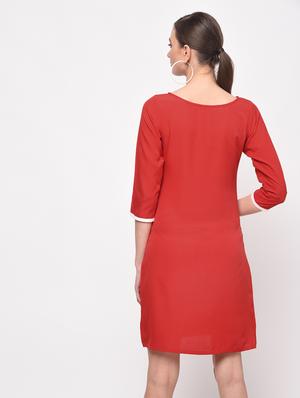 binding detail a-line dress - 16059473 - Standard Image - 3