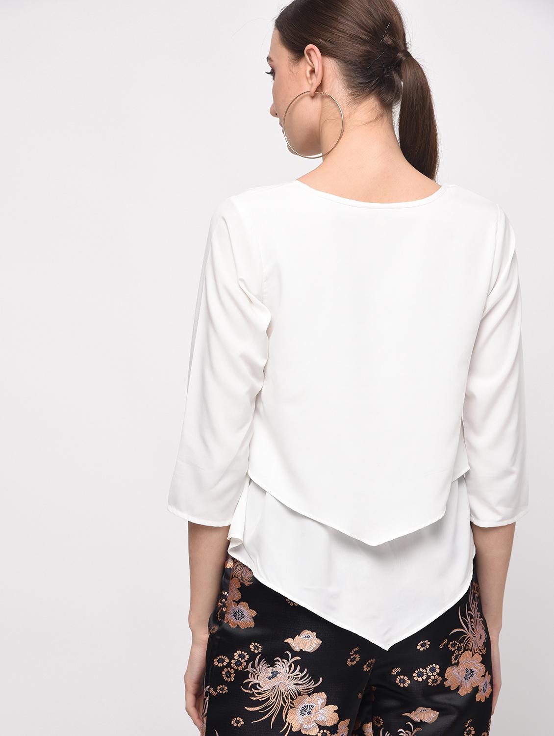 asymmetric hem layered top - 16059486 - Zoom Image - 3