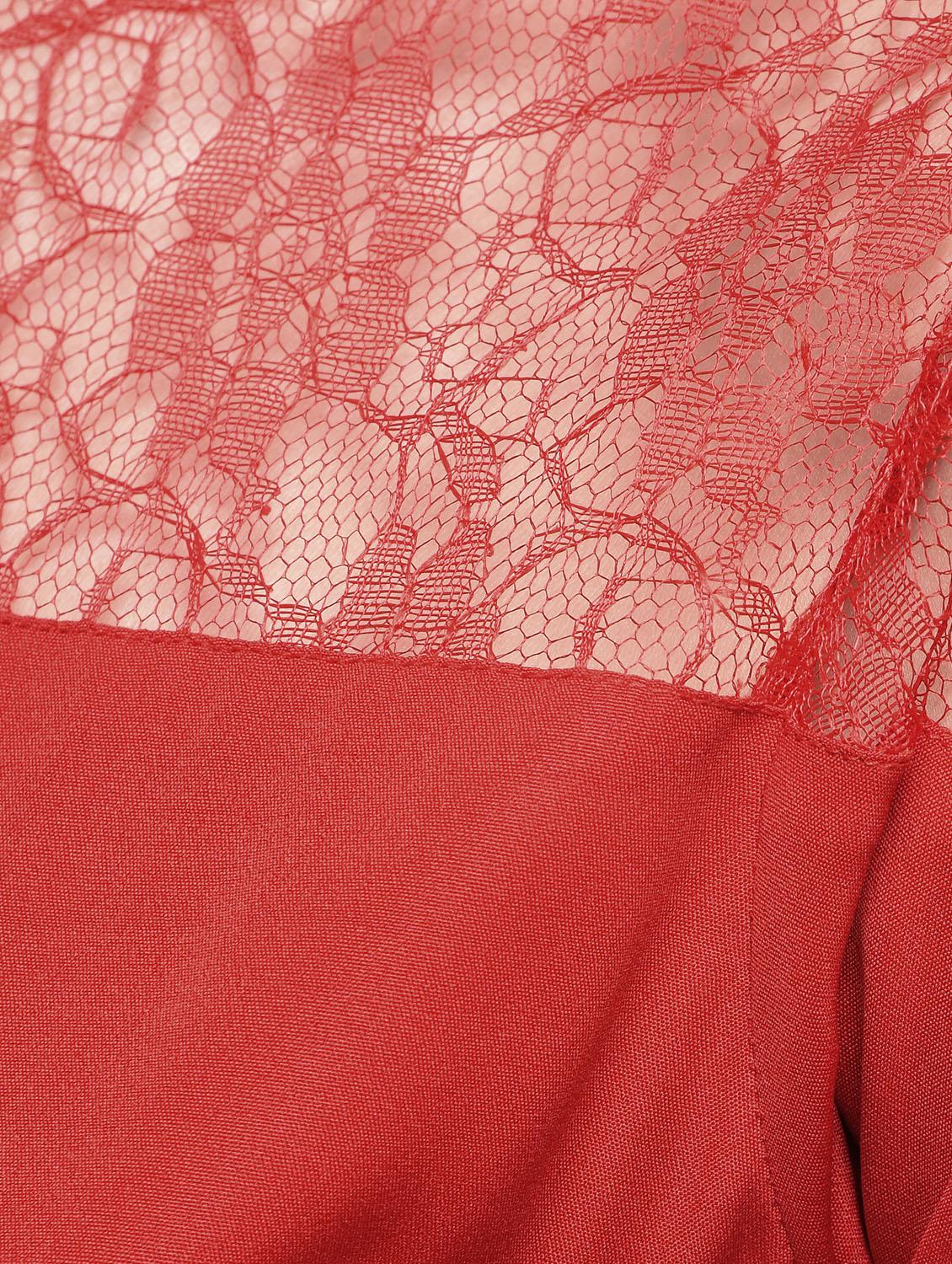 contrast piped floral lace panel top - 16059491 - Zoom Image - 6