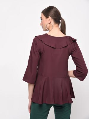 front overlap ruffle top - 16059496 - Standard Image - 3