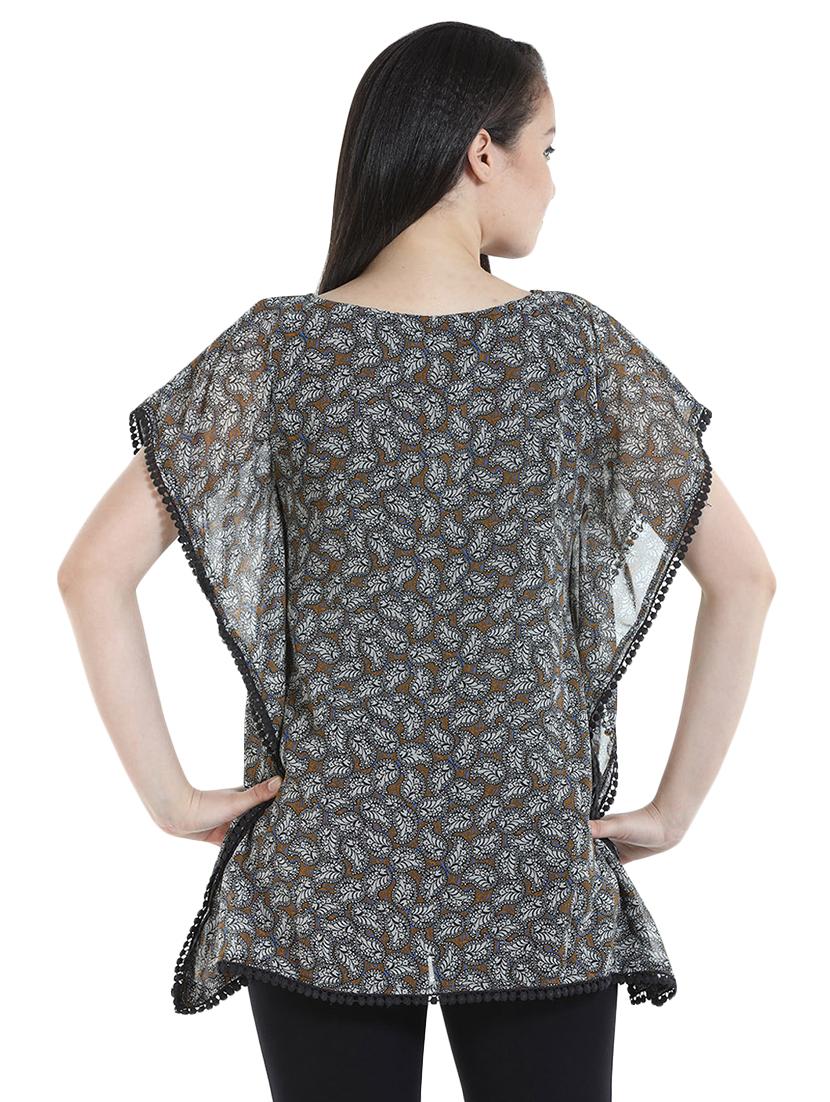 lace trim paisley kaftan top - 16059787 - Zoom Image - 3