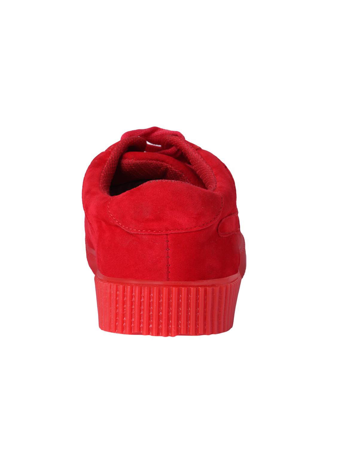 red Suede lace up sneakers - 16061470 - Zoom Image - 3