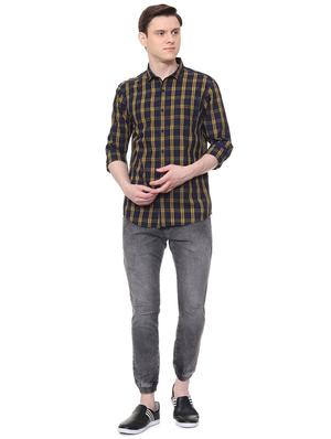 navy blue checkered casual shirt - 16061513 - Standard Image - 3