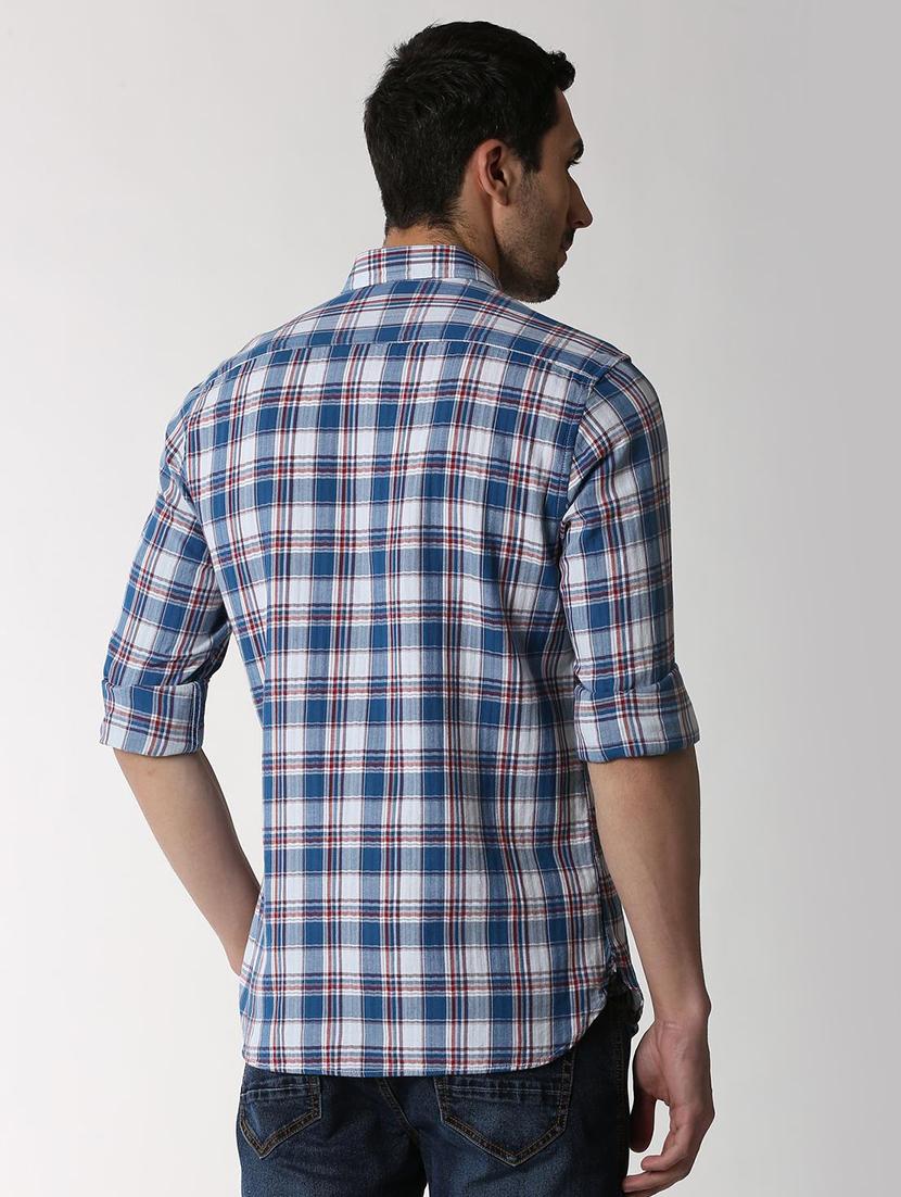 blue cotton casual shirt - 16061528 - Zoom Image - 3