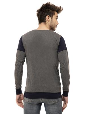 grey color block t-shirt - 16062614 - Standard Image - 3