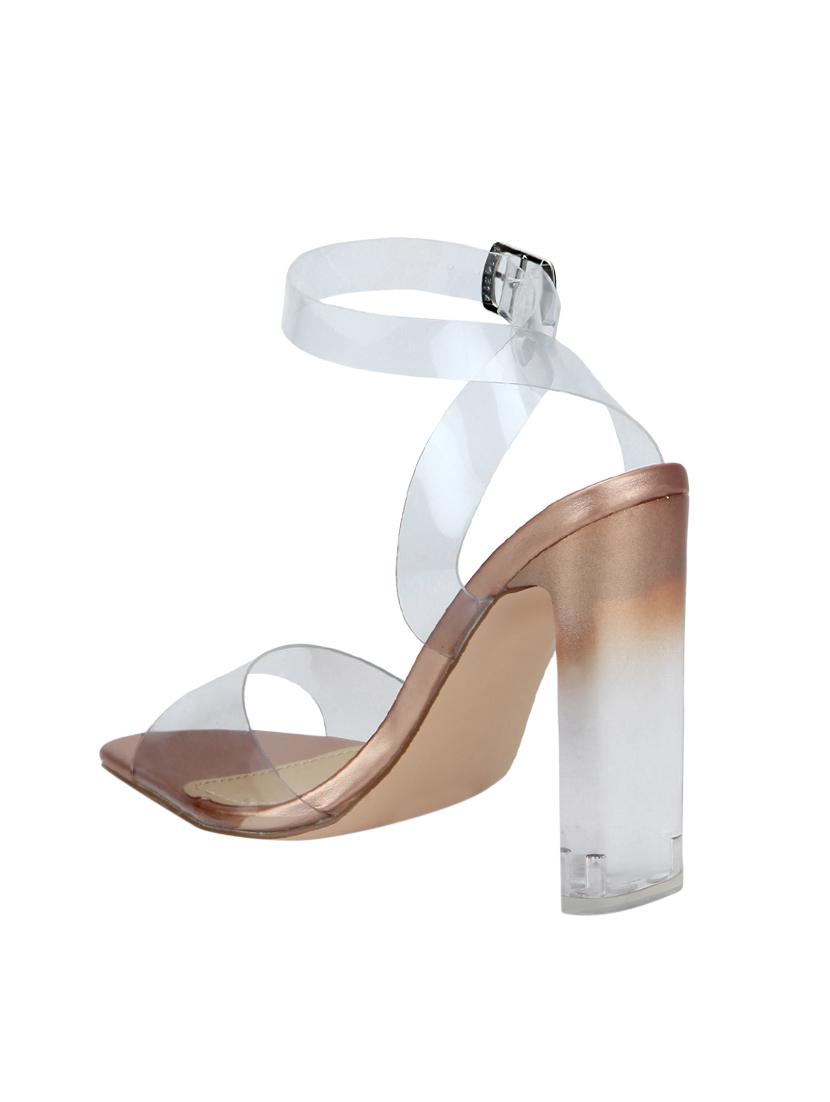 gold ankle strap sandals - 16062828 - Zoom Image - 3