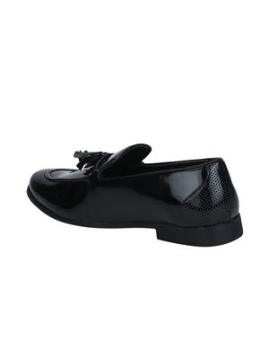 black leatherette tassel slip ons - 16062874 - Standard Image - 3
