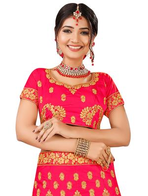 embroidered a-line lehenga - 16063365 - Standard Image - 3