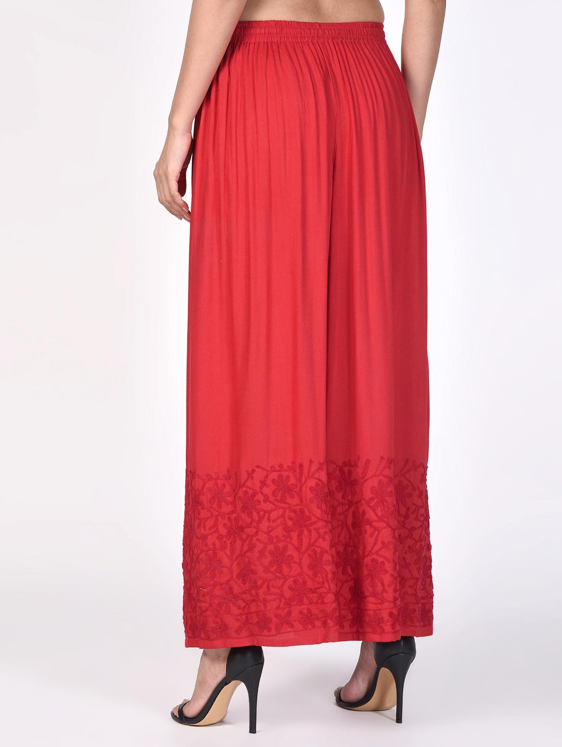 chikankari flared palazzo - 16063439 - Zoom Image - 3