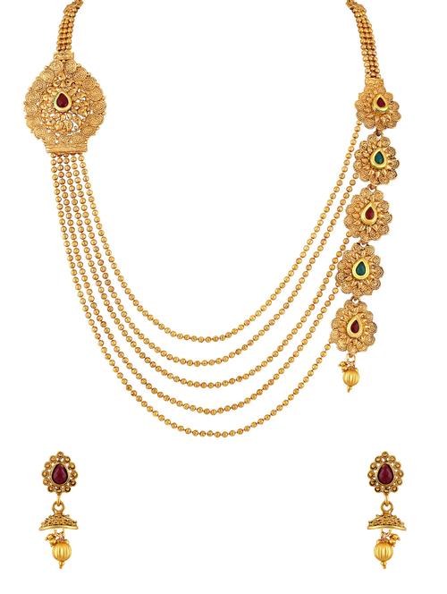 gold zinc statement necklace - 16064758 - Standard Image - 1