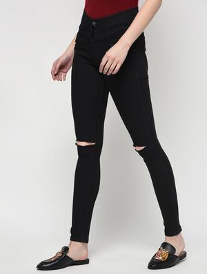 knee slit skinny fit jeans - 16065149 - Standard Image - 3