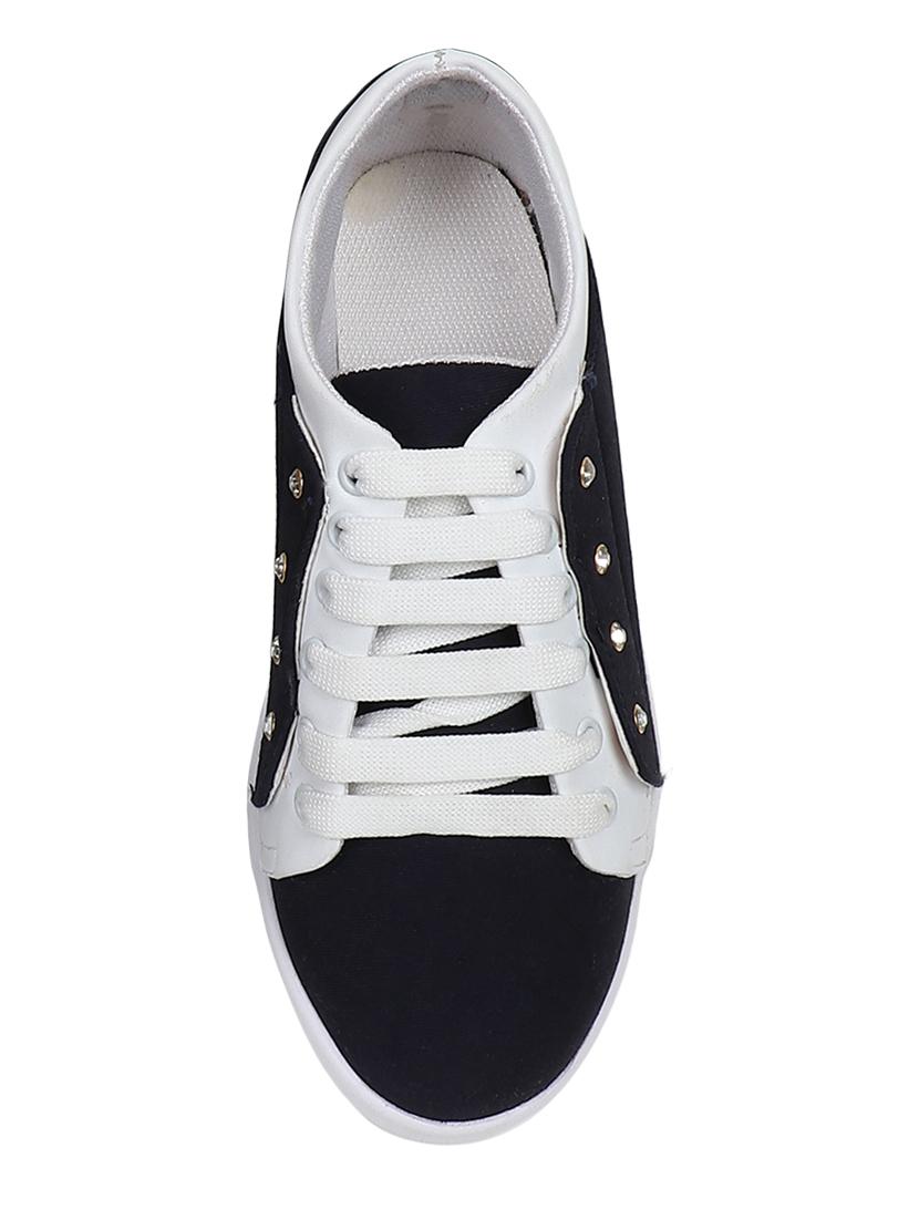 navy lace-up sneakers - 16065508 - Zoom Image - 3