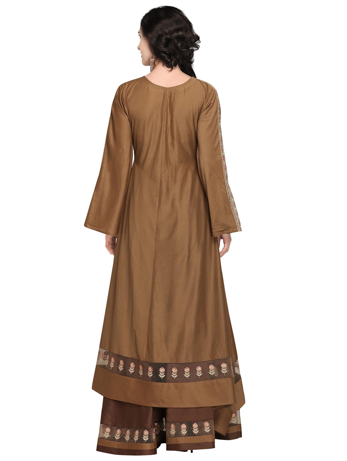 embroidered flared kurta - 16065511 - Zoom Image - 3