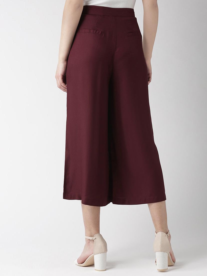 button detail wide leg culottes - 16065519 - Zoom Image - 3