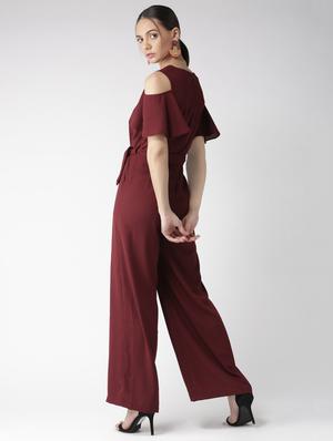 wide leg cold shoulder jumpsuit - 16065550 - Standard Image - 3