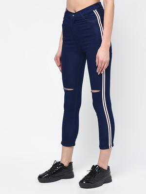 knee slit high rise jeans - 16065950 - Standard Image - 3