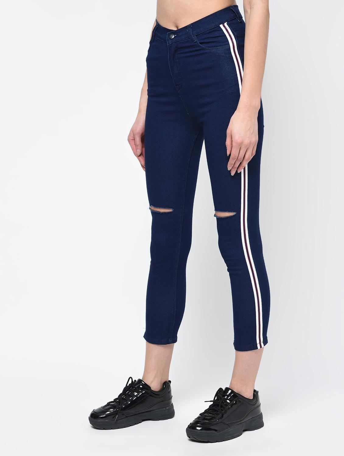knee slit high rise jeans - 16065950 - Zoom Image - 3