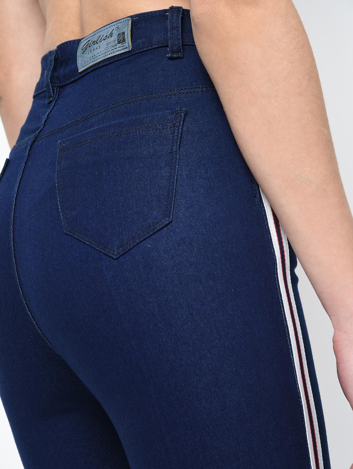 knee slit high rise jeans - 16065950 - Zoom Image - 6