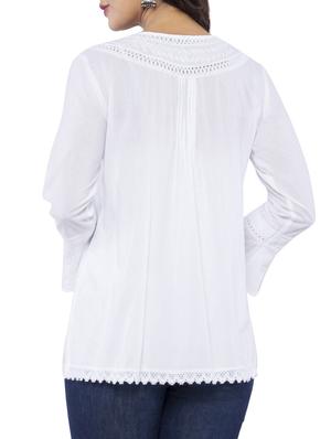 chikankari white kurti - 16066850 - Standard Image - 3