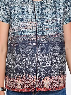 printed straight kurti - 16067085 - Standard Image - 3