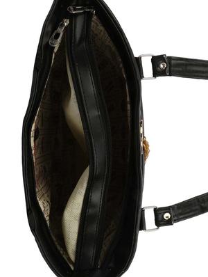 black leatherette (pu) regular handbag - 16067116 - Standard Image - 3