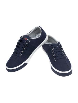 navy canvas lace up sneakers - 16069967 - Standard Image - 3