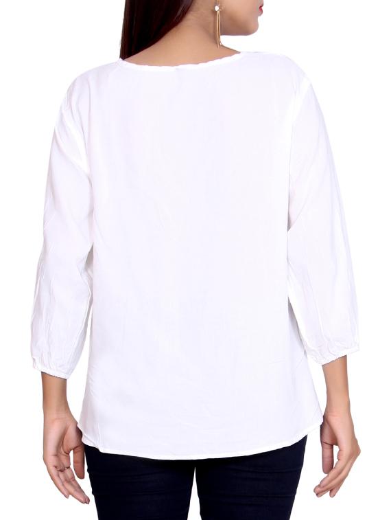 embroidered tie up top - 16072334 - Zoom Image - 3