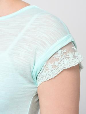 lace trim cap sleeved top - 16072352 - Standard Image - 6