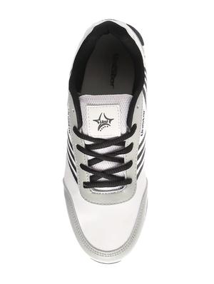 white leatherette lace up sport shoes - 16077374 - Standard Image - 3
