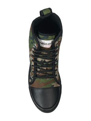 green canvas high ankle up boots - 16077527 - Standard Image - 3