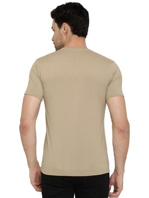 beige solid tshirt - 16077631 - Standard Image - 3