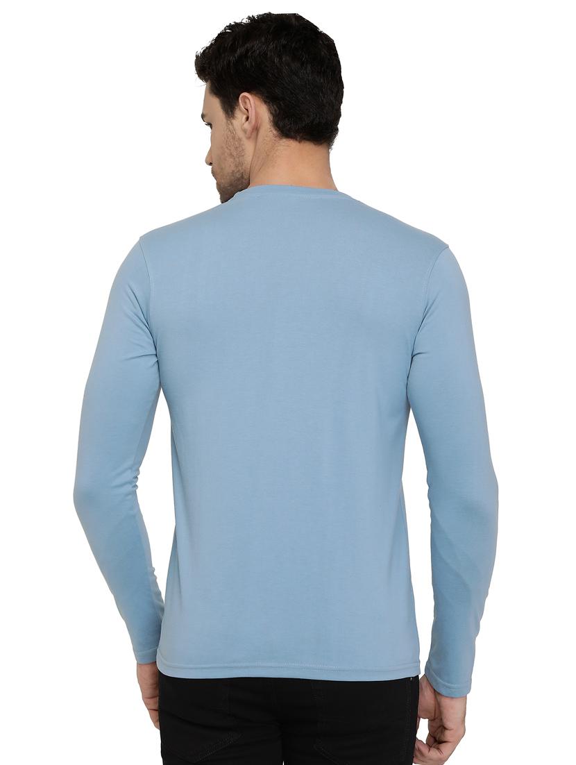 blue solid tshirt - 16077632 - Zoom Image - 3