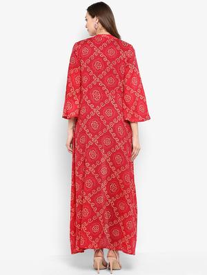 Bandhani print long shrug - 16077693 - Standard Image - 3