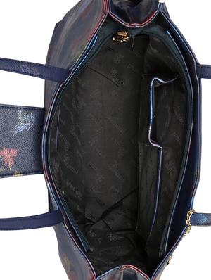 blue leatherette (pu) regular handbag - 16078193 - Standard Image - 3