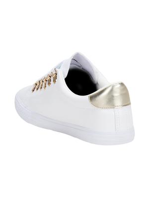 gold lace-up sneakers - 16079502 - Standard Image - 3