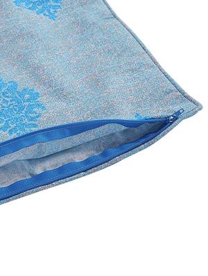 Blue Motifs Diwan Set with Bolster and Cushion Covers (Set of 6) - 16080138 - Standard Image - 3
