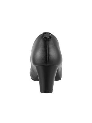 black leatherette slip on pumps - 16084596 - Standard Image - 3