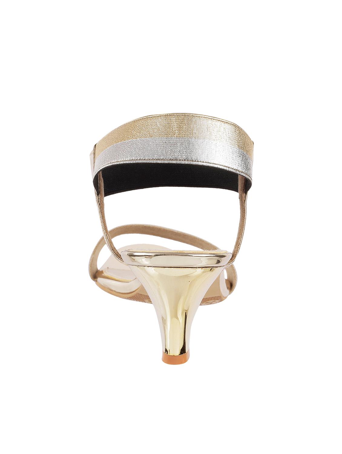 gold patent leather back strap sandals - 16084710 - Zoom Image - 3