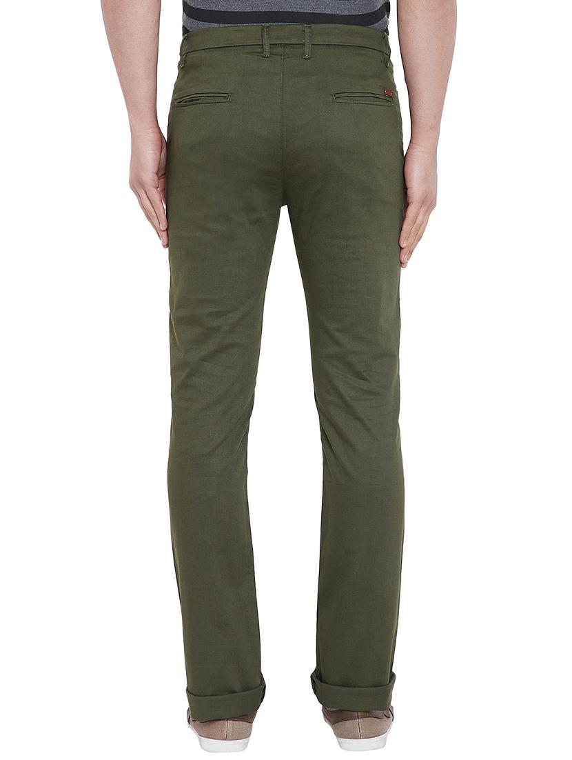 green solid chinos - 16085095 - Zoom Image - 3