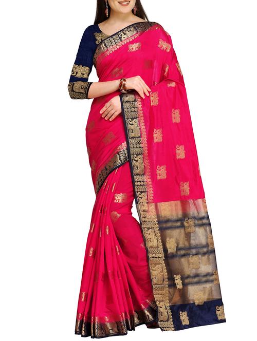 conversational printed saree with blouse - 16086634 - Standard Image - 1