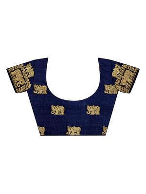 conversational printed saree with blouse - 16086634 - Standard Image - 3